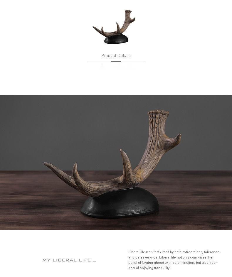 European Style Antler Cabinet High-end Home Entrance Liquor Bottle Wine Rack Decoration_voghion.com
