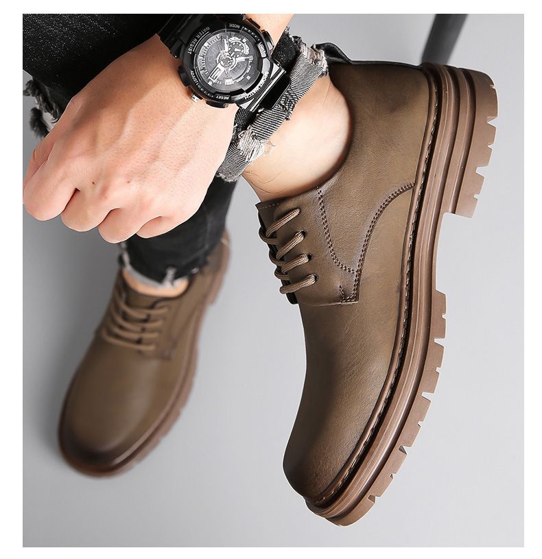 Herren Plateauschuhe Niedrige Pumps Loafers Slip-on Casual Herrenschuhe_voghion.com