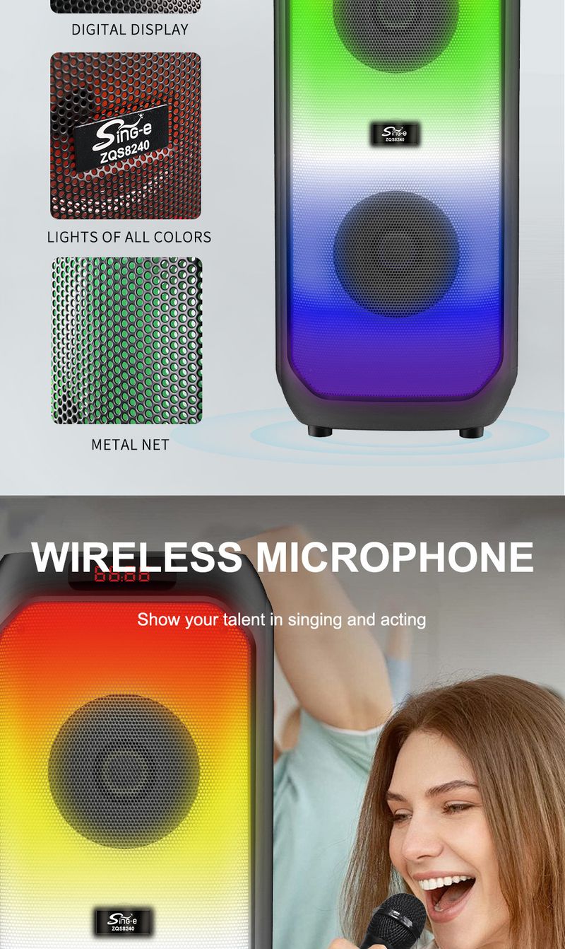 ZQS8240 Bärbar Bluetooth-högtalare Högtalare Party Party Square Dance Bärbar trådlös högtalare_voghion.com