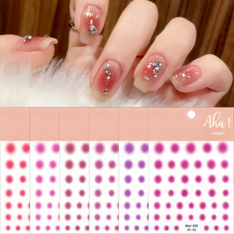 3D transparenter Puder-Rouge, allmählicher Wechsel, Nagelkunst-Aufkleber, selbstklebender Regenbogen-Puder-Rouge-Schieber, Grad_voghion.com