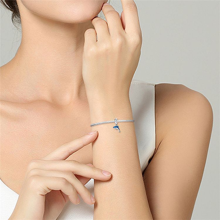 Gioielli da donna, ciondolo in argento placcato in rame bianco, fai da te, braccialetto, gioielli, vita marina, cavalluccio marino, delfino, granchio, ciondolo, corda_voghion.com