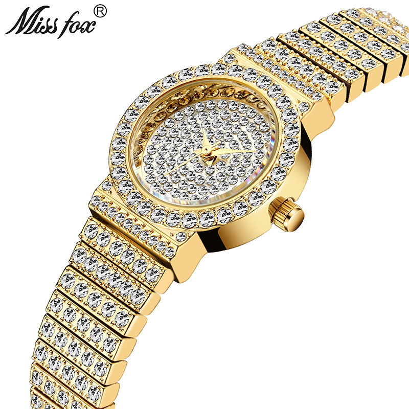 Women's Fashion Exquisite High End Diamond Inlaid Quartz Watch Bracelet_voghion.com