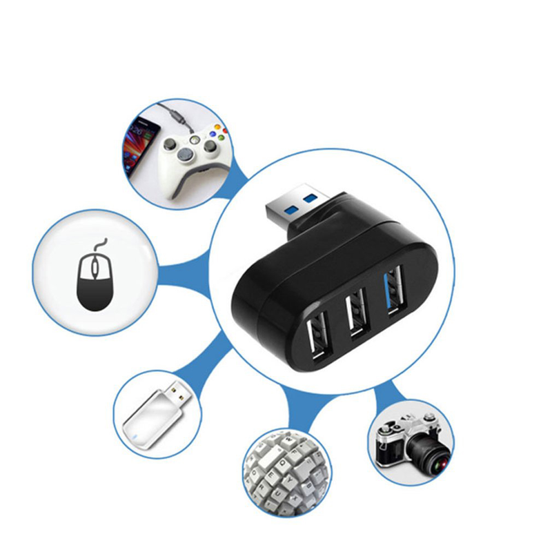 Hub 3.0 Adapter Rotate High Speed U Disk Reader Splitter 3 Ports USB 2.0 for Xiaomi book Pro Laptop PC_voghion.com