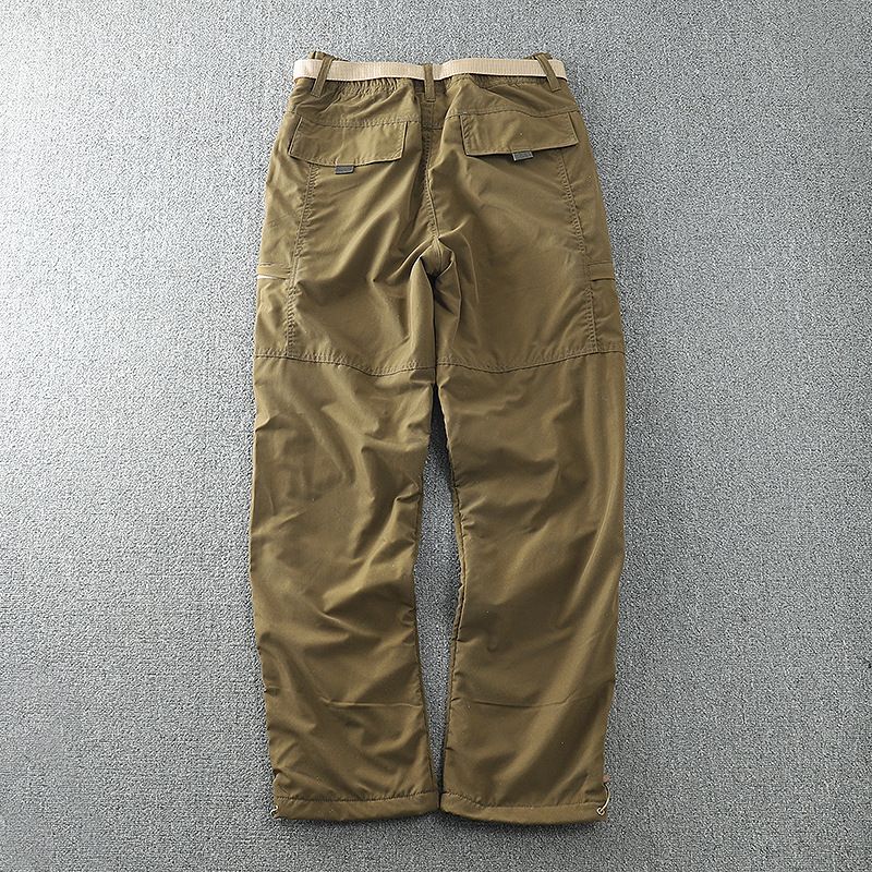 Winddichte und wasserdichte Outdoor-Samt-Softshell-Hose Gerade Winter-Freizeithose Multi-Bag-Tooling Herren_voghion.com