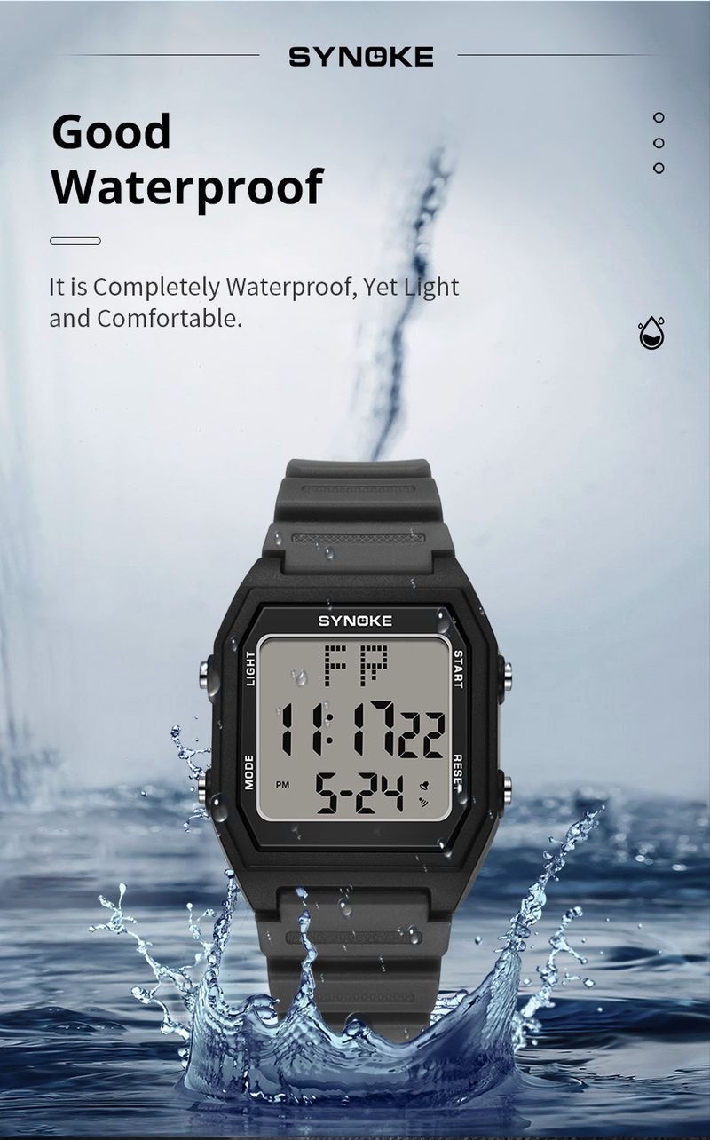 Digitaal sporthorloge voor heren met waterbestendigheid, alarm, stopwatch en groot scherm - lichtgewicht en duurzaam voor een actieve levensstijl Groot scherm_voghion.com