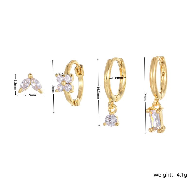Fashion geometric style zircon earrings niche earrings set multiple pairs of light luxury personality trend sweet cool earrings for women_voghion.com