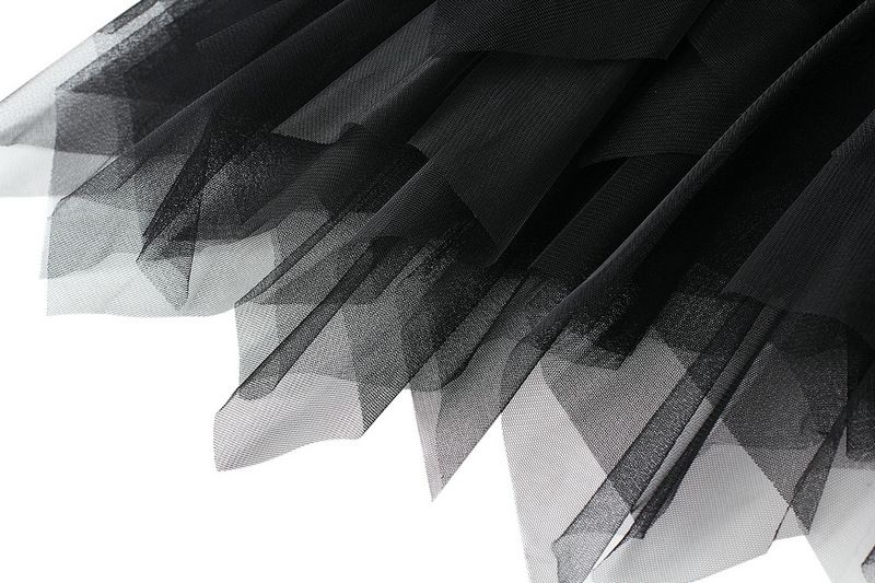 new autumn style temperament high waist slimming super fairy flower bud irregular mesh skirt female 8063_voghion.com