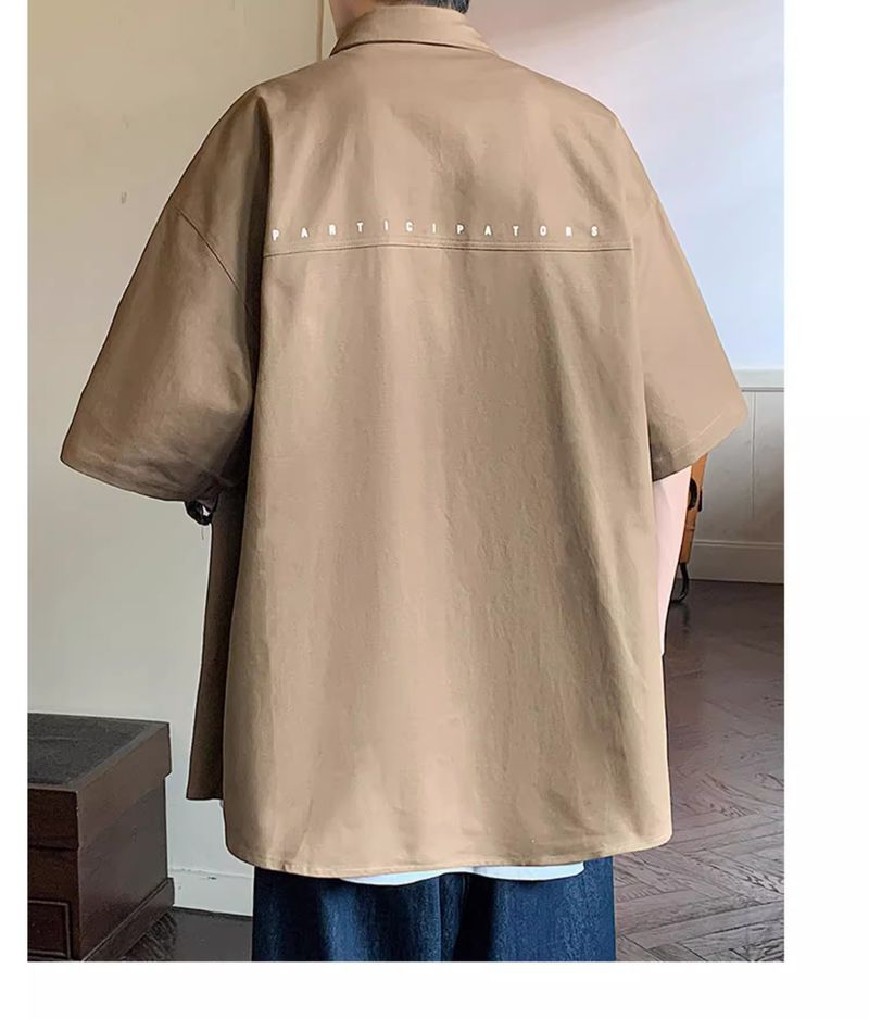 Workwear Ice Silk Short Sleeved Shirt Men's 2024 New Style, Cool And Lightweight, Military Green Lined Jacket For Summer_voghion.com