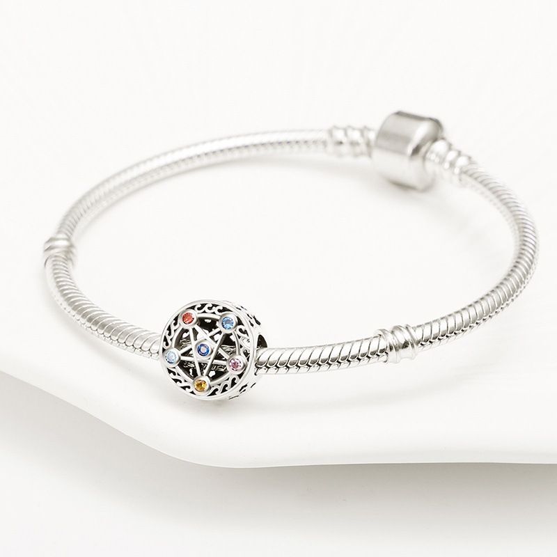 Braccialetto fai da te di lusso con perline a sei stelle in argento placcato in rame, per donna, regalo di compleanno per San Valentino_voghion.com