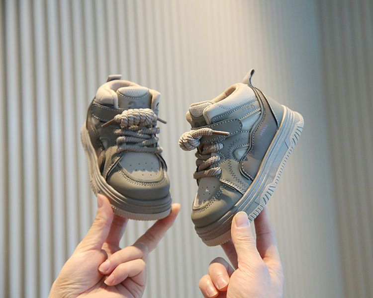 New Boys' Casual Board Shoes High Top Girls' Bread Shoes Soft Soled Baby Shoes_voghion.com
