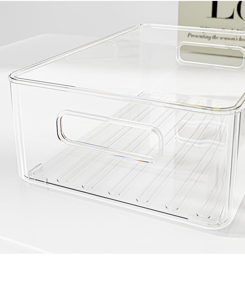 Desktop Storage Cosmetics Organizing Basket Dormitory Snacks Small Sundries Plastic Rectangular Acrylic Transparent Box_voghion.com