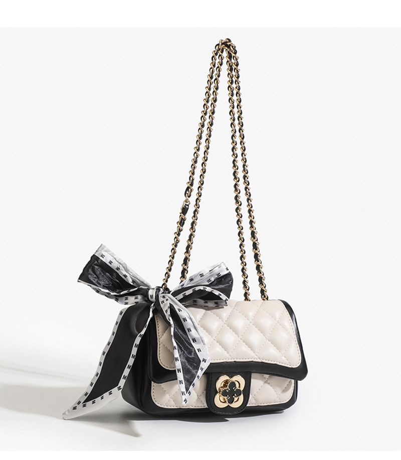 einzelne Schulter kleine quadratische Rhombus Umhängetasche Xiaoxiangfeng Mode Nischenkette Tasche_voghion.com