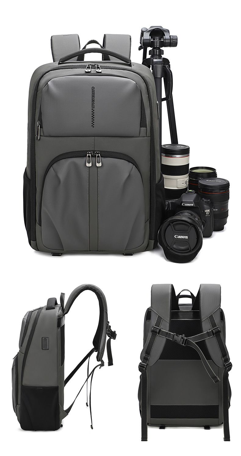 Large-Capacity Waterproof USB Backpack Multi-Functional Travel Bag For Outdoor Fashionable Camera Drone Charging_voghion.com
