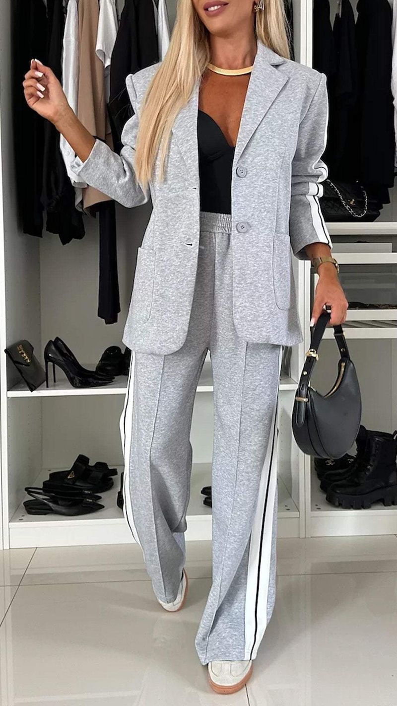 2024 New Autumn And Winter Women's Long Sleeve Turn-Down Collar Casual Suit Set_voghion.com