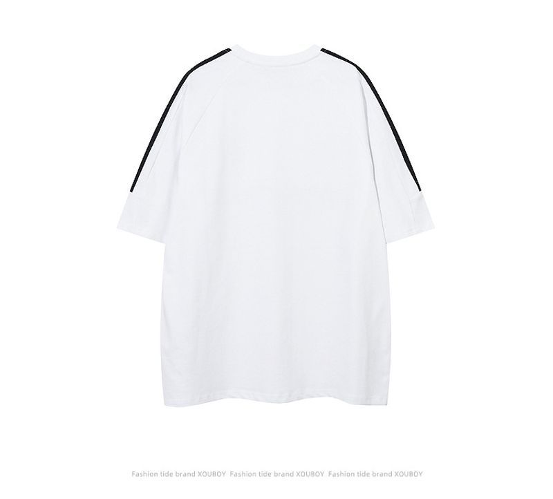 YPRS American Side Striped Niche Ball Suit Short Sleeved T-shirt Men's And Women's Loose Oversized Top_voghion.com
