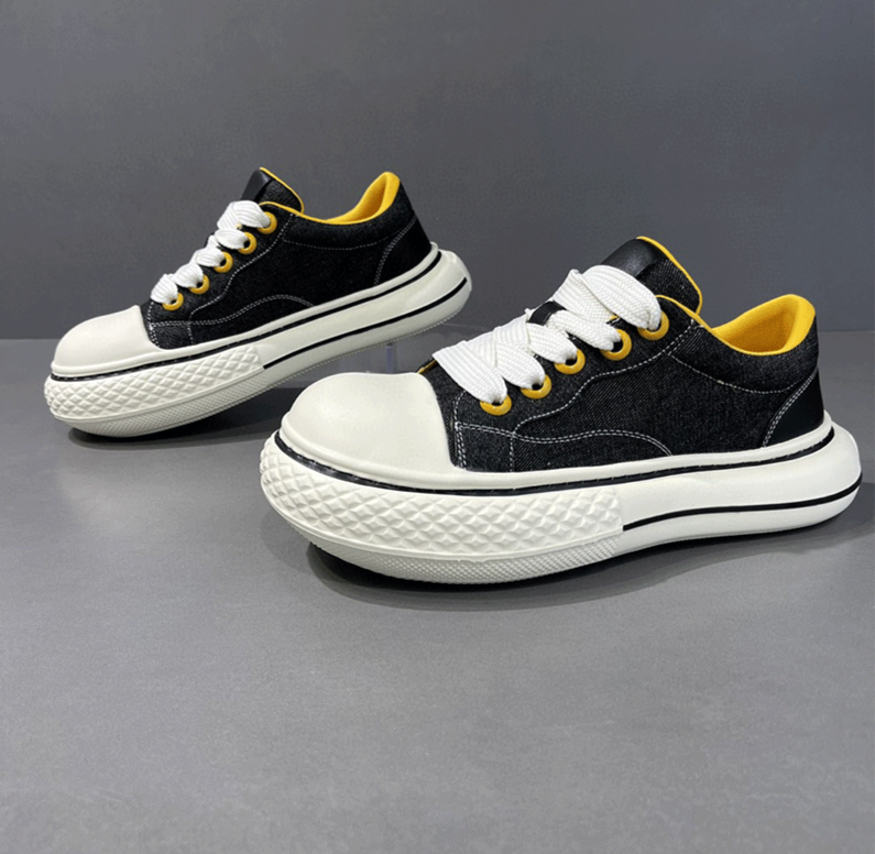 Scarpe estive da uomo in tela traspirante con punta grande, suole spesse versatili, scarpe casual di nicchia per uomo_voghion.com