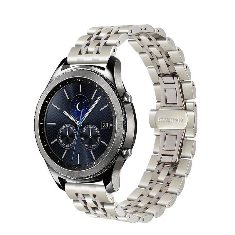 Lämplig för Samsung Huawei Watch Universal Galvaniserat rostfritt stålarmband Samsung Quick Release Rostfritt stålarmband med sju pärlor_voghion.com