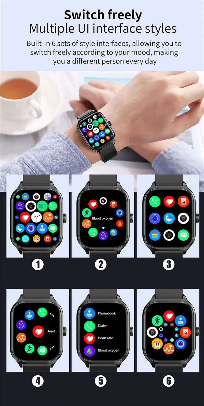2023 EKG + PPG Smart Uhr Männer Frauen Herzfrequenz Sauerstoff Sport Fiess Tracker 2,01 zoll Bluetooth Anruf Blut Zucker smartwatch_voghion.com