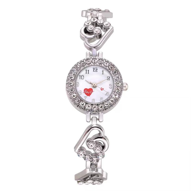 Dameshorloges Twee sets Hart Diamant Armband Kleine Wijzerplaat Mode Dameshorloge Liefde Kleine Diamant Armband Horloge_voghion.com