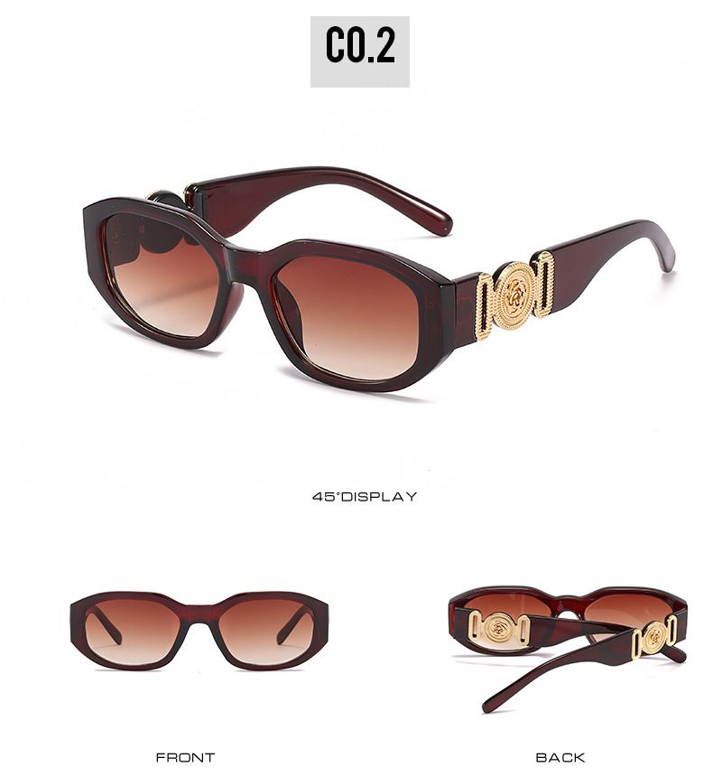 Two Circles New Small Square Frame Head Decoration Sunglasses Personality Trend Polygon Glasses_voghion.com