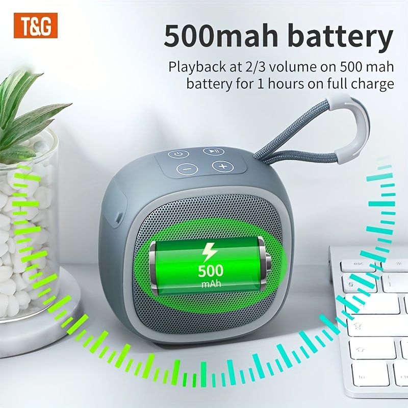 TG659 Mini Trådlös Högtalare, TWS 5.3, TF-kortplats, Inbyggd Mikrofon, USB Typ-C Laddning, Bärbar För Utomhus- Och Festbruk_voghion.com