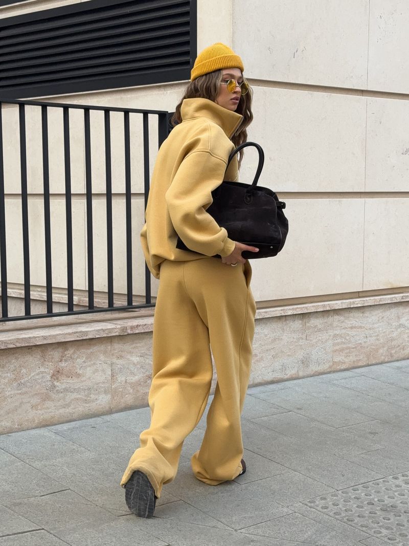Oversized Letter Print Sweatshirt & Jogger Set - Unisex Streetwear Lounge Two-Piece, Drop Shoulder Long Sleeve Hoodie With Matching Drawstring Pants_voghion.com
