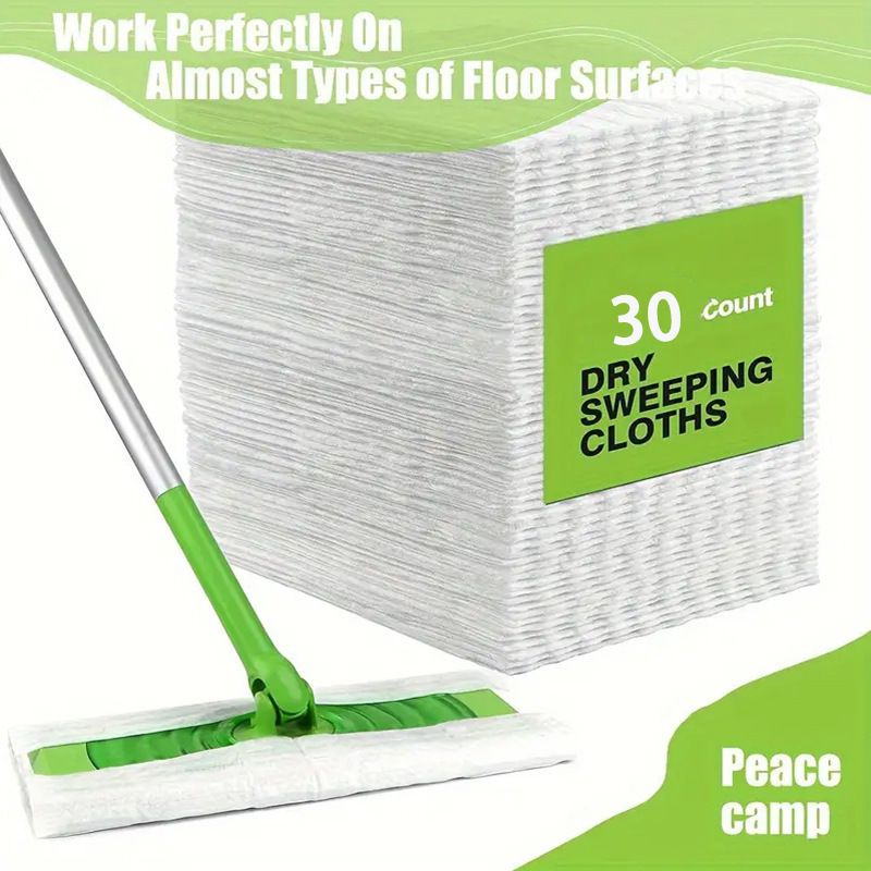 30/100PCS Disposable MicroFibre Electrostatic Floor Cloths Dust Removal Mop Paper Floor Cleaning Wipes For Flat Swivel Mop_voghion.com
