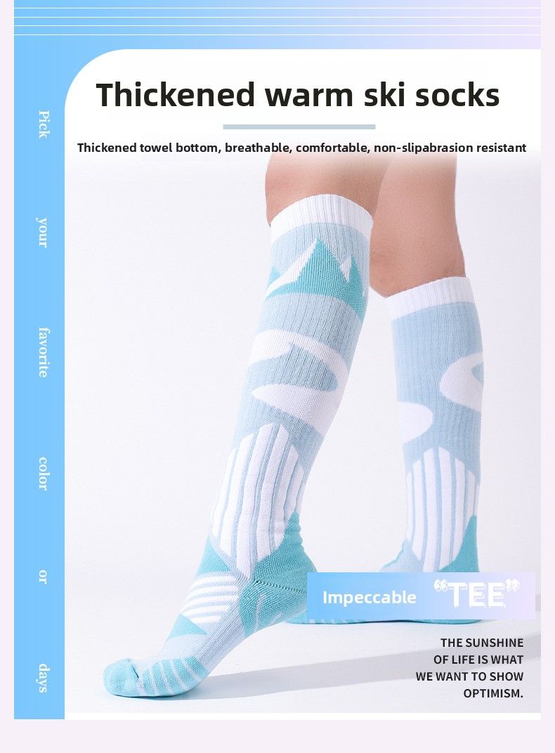 Calcetines largos de tubo con parte inferior de toalla que absorben el sudor, resistentes a los olores y cálidos para senderismo, para hombres y mujeres._voghion.com