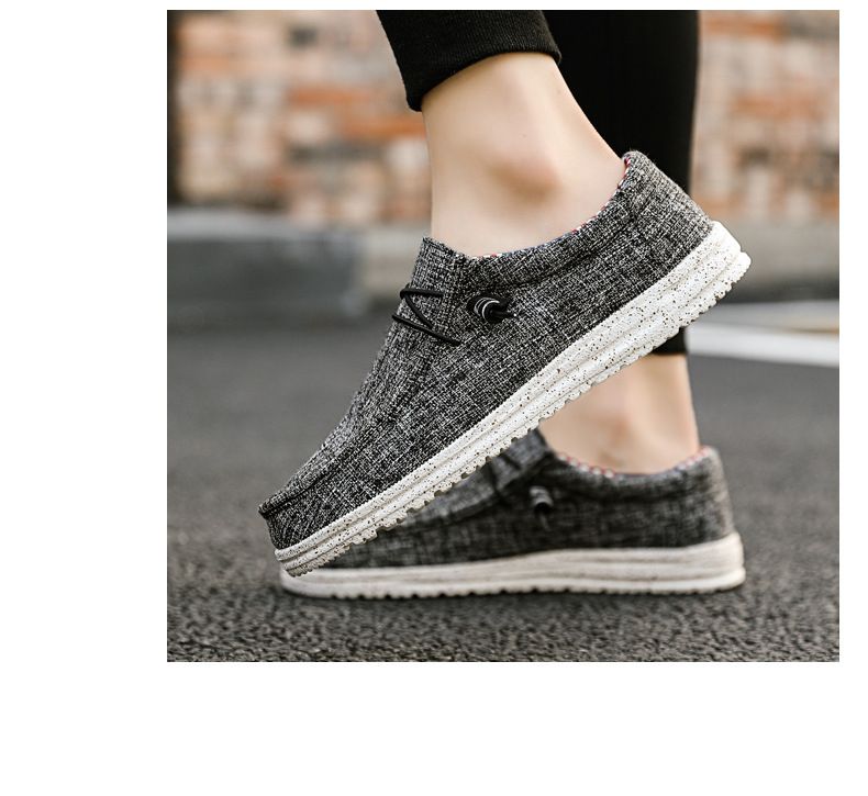 Scarpe casual in tela da uomo, mocassini copri piede, scarpe leggere e comode in tessuto, scarpe da piselli_voghion.com