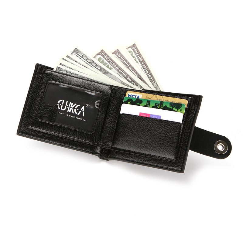 Monedero con hebilla para hombre, monedero de negocios, tarjetero y clip para billetes multifuncional._voghion.com