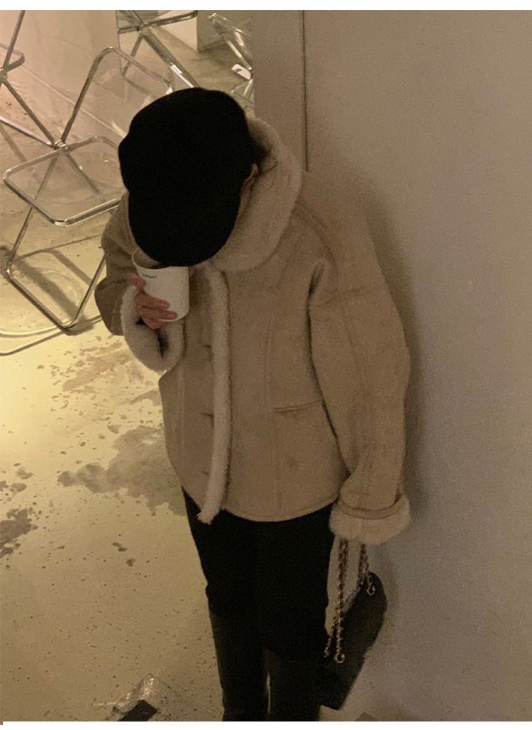 Trendy Faux Shearling – Vintage Square Neck Sleeveless Coat With Princess Seams (S-L, Chestnut & Almond Shades, Cropped Teddy Jacket For Retro Chic)_voghion.com