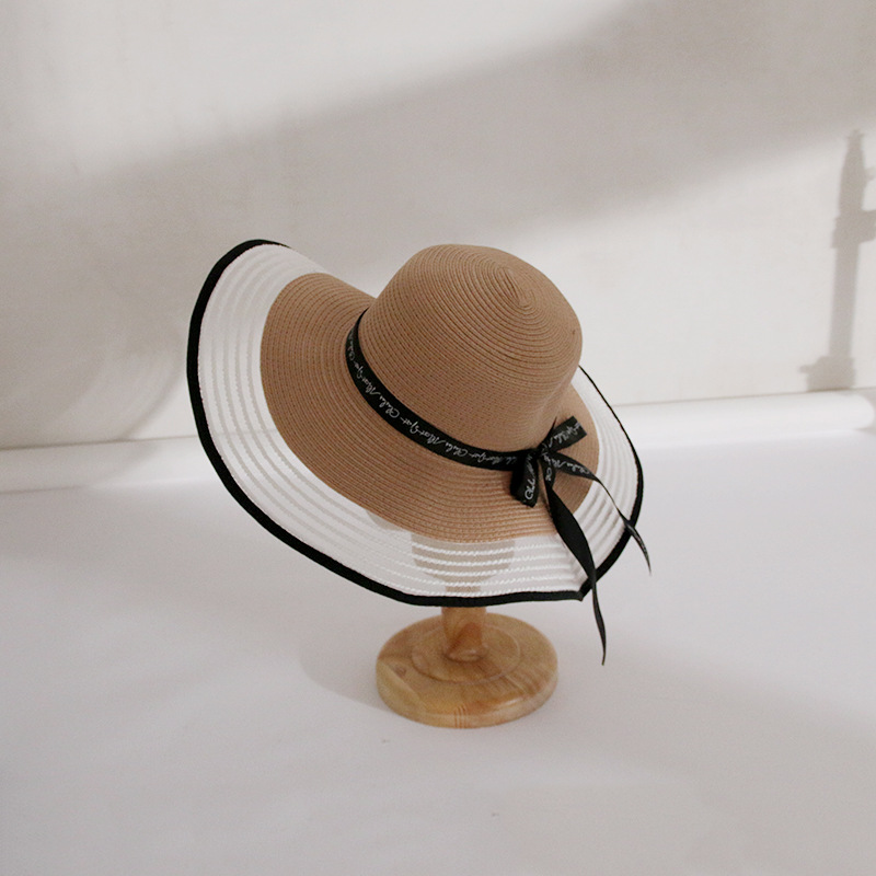 2024 m. vasaros didelė skrybėlė, madinga paplūdimio skrybėlė, moteriška nėrinių krašto perlinė skrybėlė nuo saulės, lauko apsauga nuo saulės ir šiaudinė skrybėlė nuo saulės_voghion.com