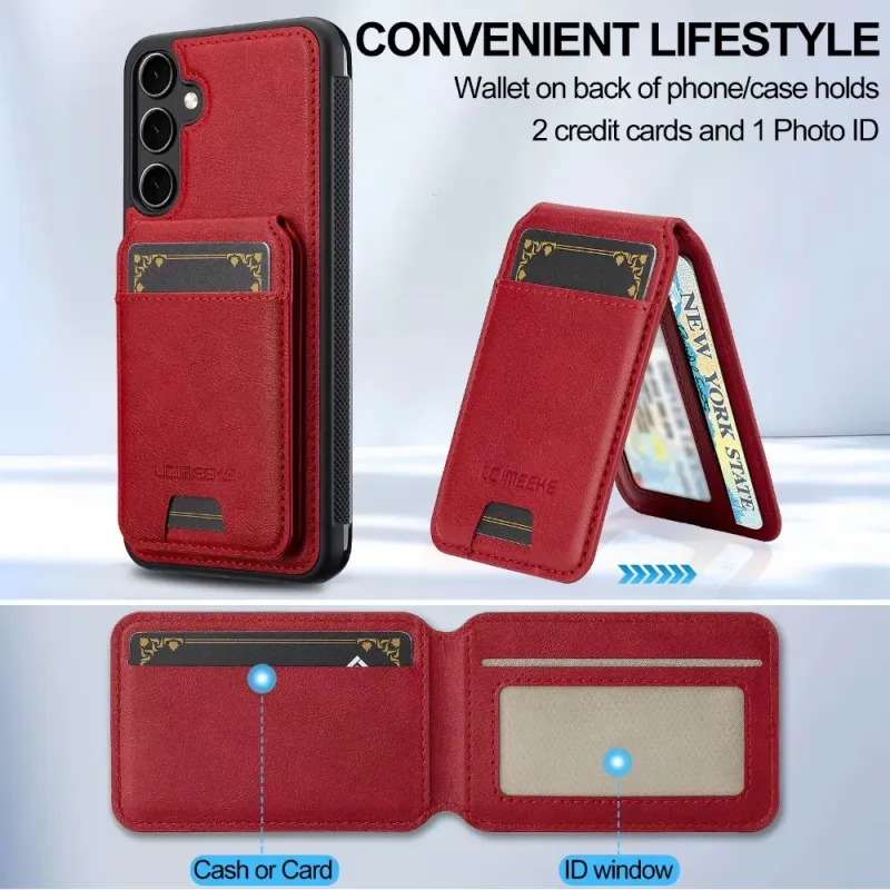 Custodia a portafoglio con porta carte magnetico staccabile per Samsung Galaxy S25 Ultra S24 Plus S22 S21 A55 A53 A35 A16 A15 A14 5G_voghion.com