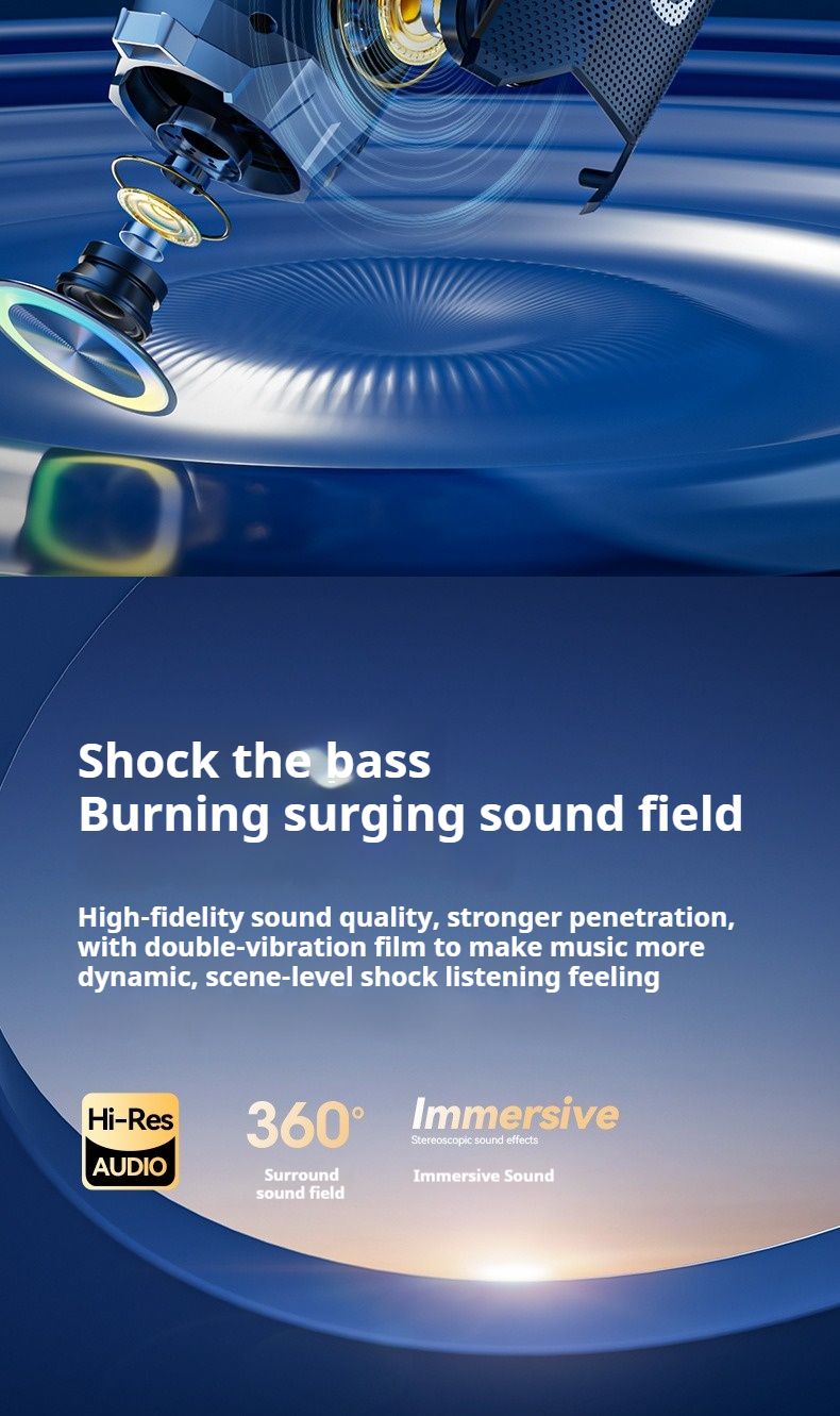 Caisson de basses 30 W, lumière colorée, sans fil, Bluetooth 5.3, son stéréo, portable, fête familiale, karaoké, boombox, étanche_voghion.com