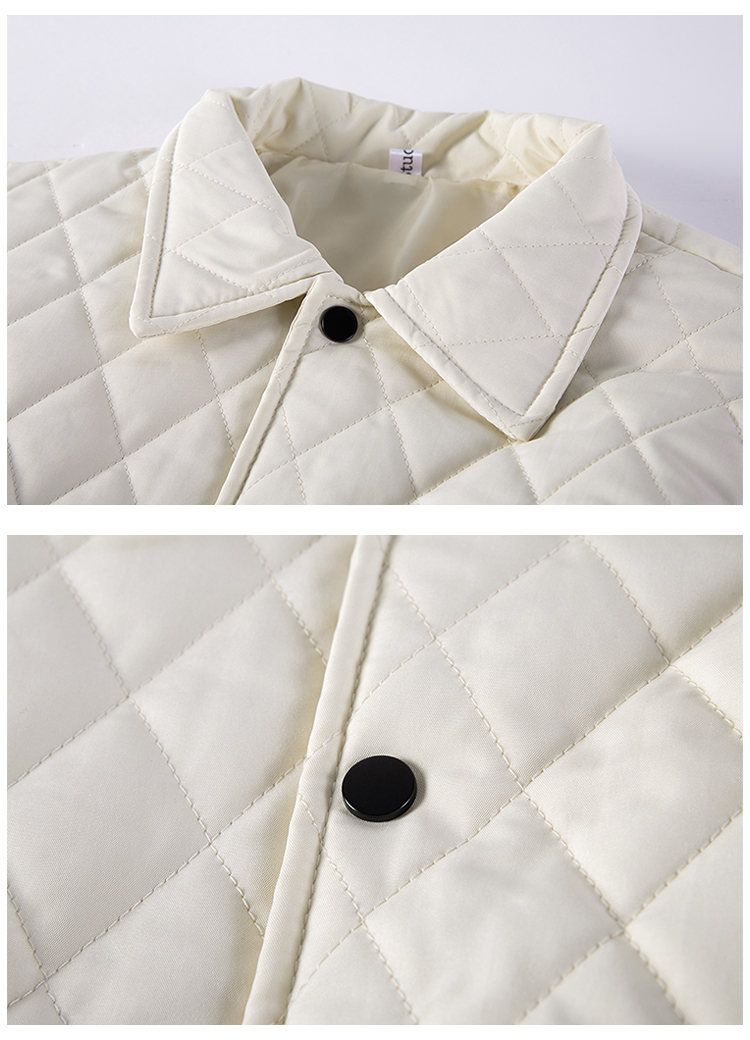 Herrenbekleidung Leichte Steppjacke für Herren mit Rautenmuster – Locker sitzender Freizeitmantel für Paare (Schwarz, Khaki, Beige, Grün, Lila)_voghion.com