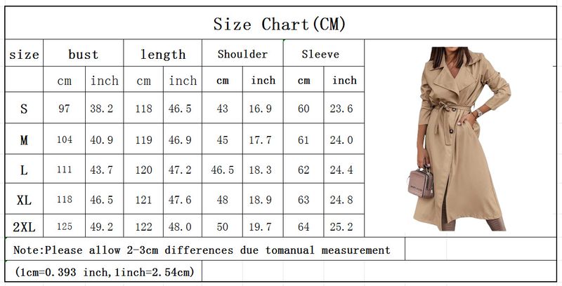 Autumn Winter New 2024 Long Women's Plus Size Trench Coat With Belt_voghion.com