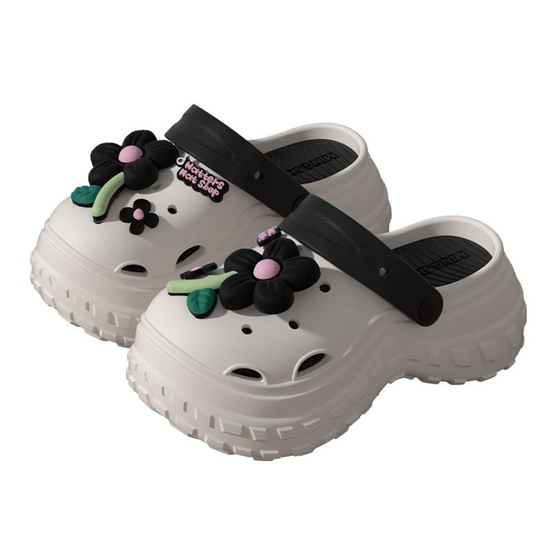 Dopamin-Blumenlochschuhe für Frauen, getragen mit dicken Sohlen, um das Gefühl des Tretens auf Kot zu erhöhen und zu verhindern_voghion.com