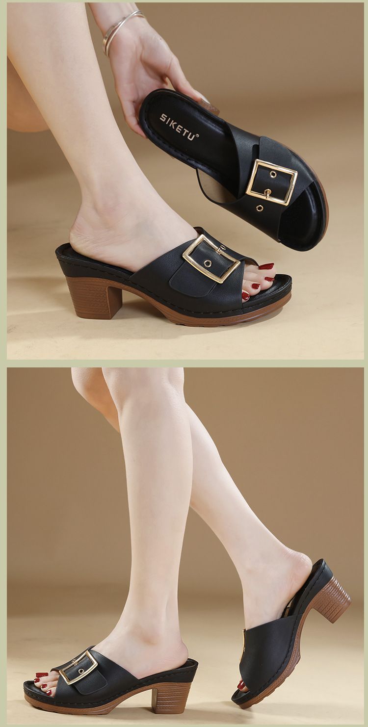 HX836-3 Sommer 2024 Süße Outwear Sandalen Damenmode Große Slope Heels Strandschuhe_voghion.com