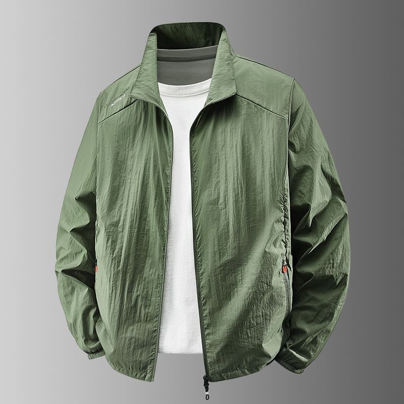 Unbeatable Quality Summer Trench Coat, Men's 2025 New Casual Thin Jacket, Stand Up Collar Outdoor Sun Protection Suit_voghion.com