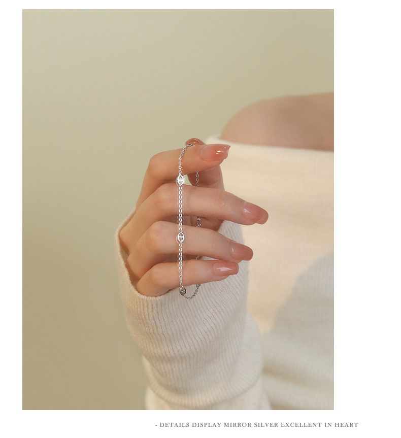 Bracciale da donna leggero e lussuoso con naso di maiale, in argento Sterling S999, versatile e minimalista._voghion.com