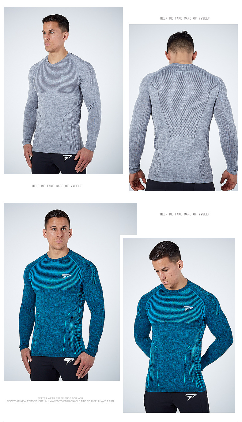 Muscle Herbst Neue Sport Langarm Laufen Fitness T-shirt Männer Schweiß Absorbieren Engen Fit_voghion.com