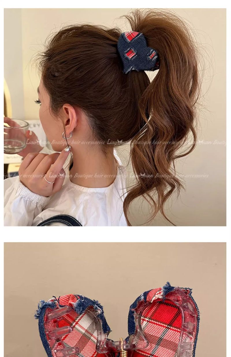 Niche design haute queue de cheval pince à saisir femme 2024 nouvelle haut de gamme amour demi cravate épingle à cheveux arrière tête requin pince_voghion.com