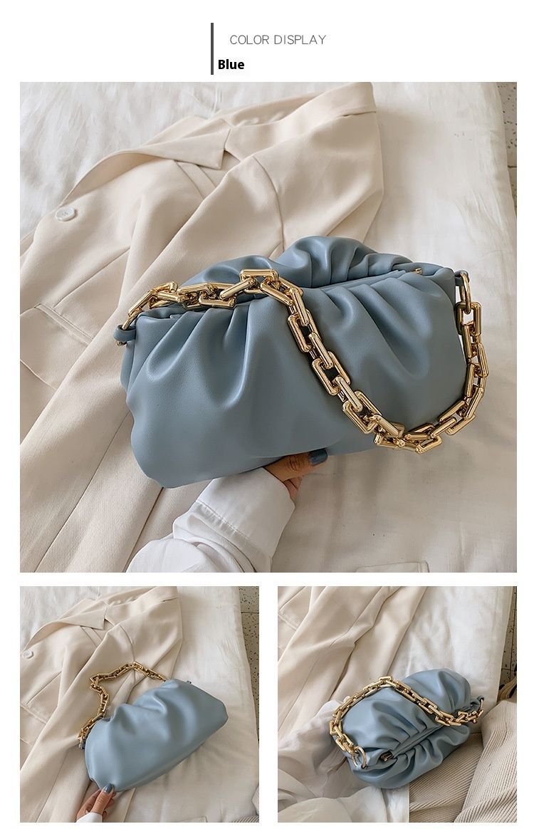 2024 New Cloud Women's Korean Edition Casual Simple Fashion Shoulder Bag Chained Handbag_voghion.com