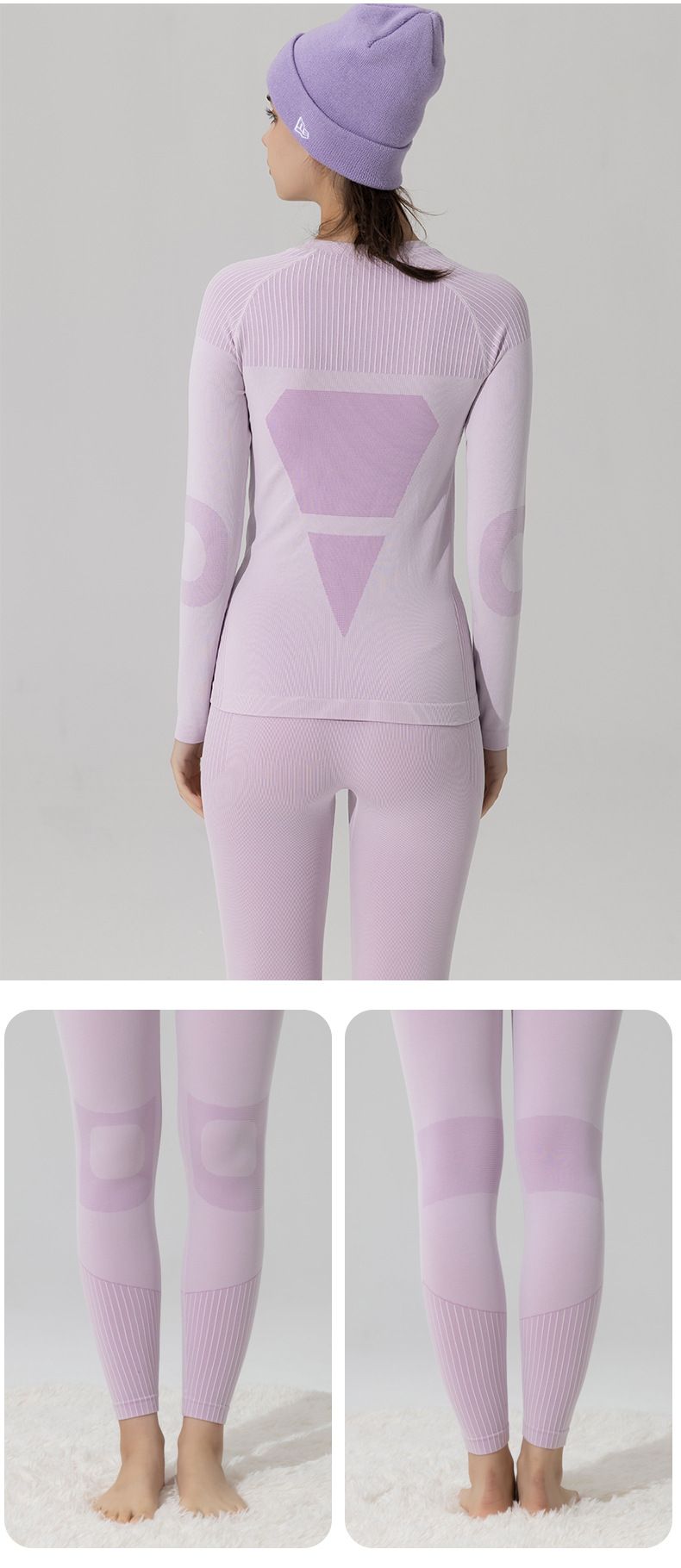 Roupas profissionais de esqui de secagem rápida Heattech função de compressão íntima feminina transpiração esportes ao ar livre_voghion.com