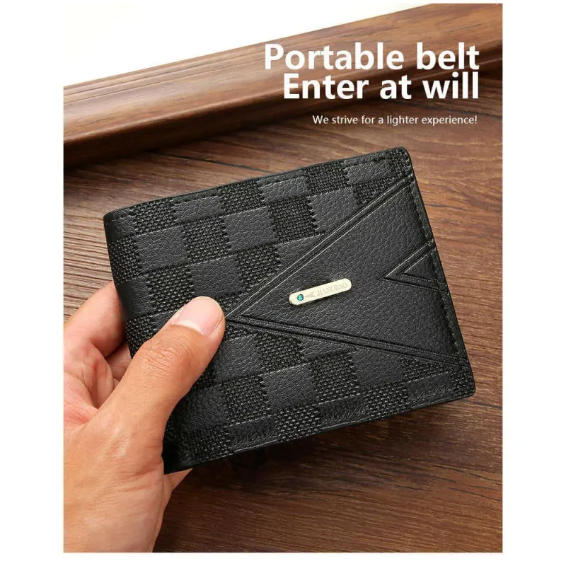 Kurze Business-Geldbörse für Herren und Jugendliche, horizontal, leicht und luxuriös, mit mehreren Kartenfächern_voghion.com