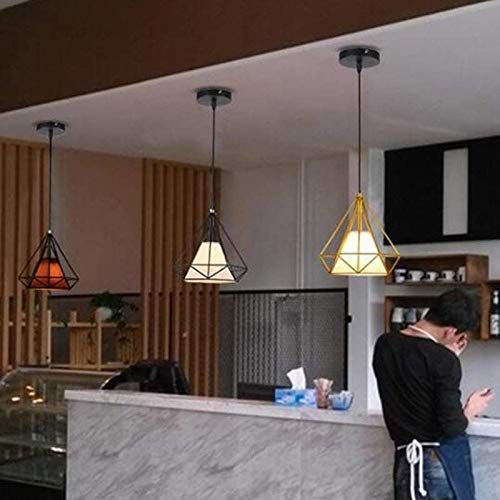 Modern Pendant Light Black Iron Hanging Cage Vintage Led Lamp E27 Industrial Loft Retro Dining Room Restaurant Bar Counter_voghion.com