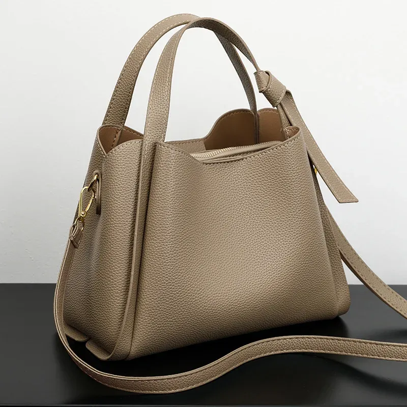 Vielseitige Eimer Schultertaschen Frauen us Designer PU Leder Messenger Umhängetaschen Damen Casual Einfarbig_voghion.com