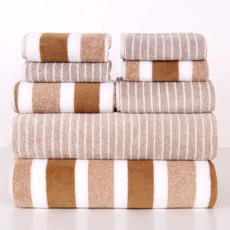 Coral Fleece Eight-piece Set Of Towels, Bath Towels, Bath Combination, Water-absorbing Thickened Large Wide Strip Hotel Household Towels_voghion.com