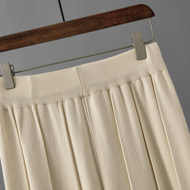 Chaleco sin mangas de color liso para mujer, suéter, pantalones de pierna ancha, traje de seda de hielo de talla grande_voghion.com