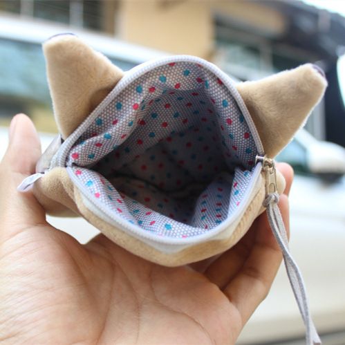 Nuovo portamonete con testa di animale 3D, a forma di stella, a forma di gatto grigio con orecchie piegate e pelo corto_voghion.com